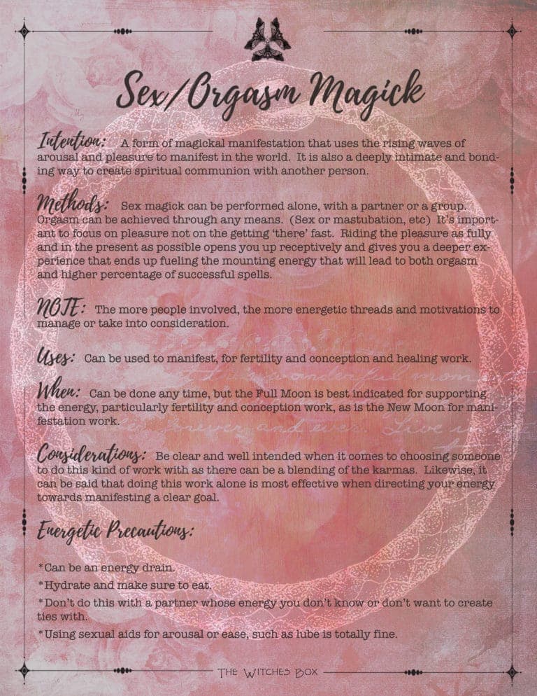 Sex Orgasm Magick BOS Page