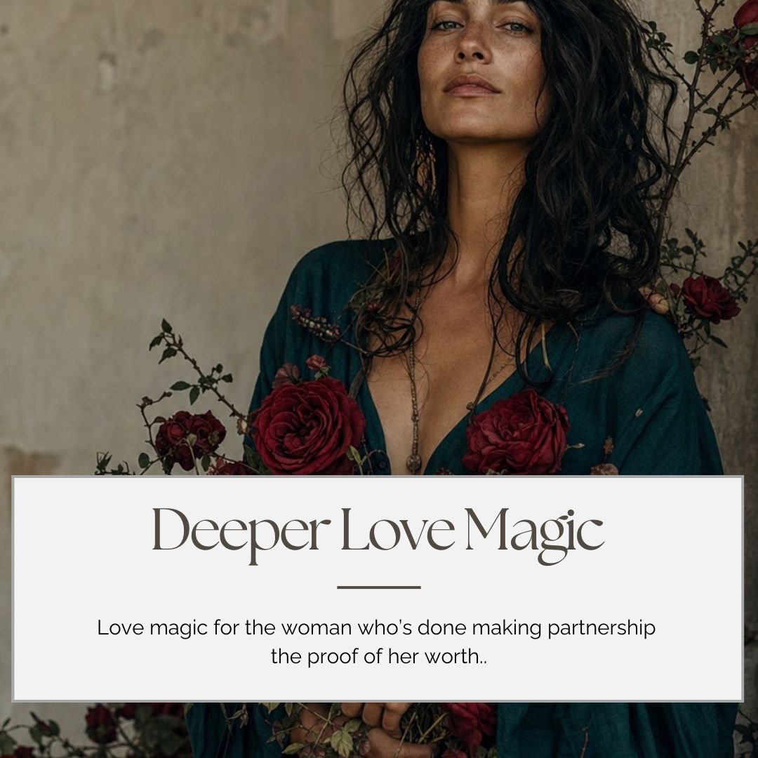 Deeper Love Magic course image with roses and teal